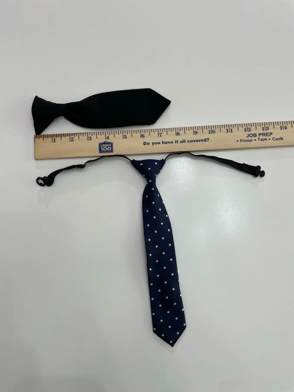 H&M Navy Polka Dot Tie and Black Clip On Tie